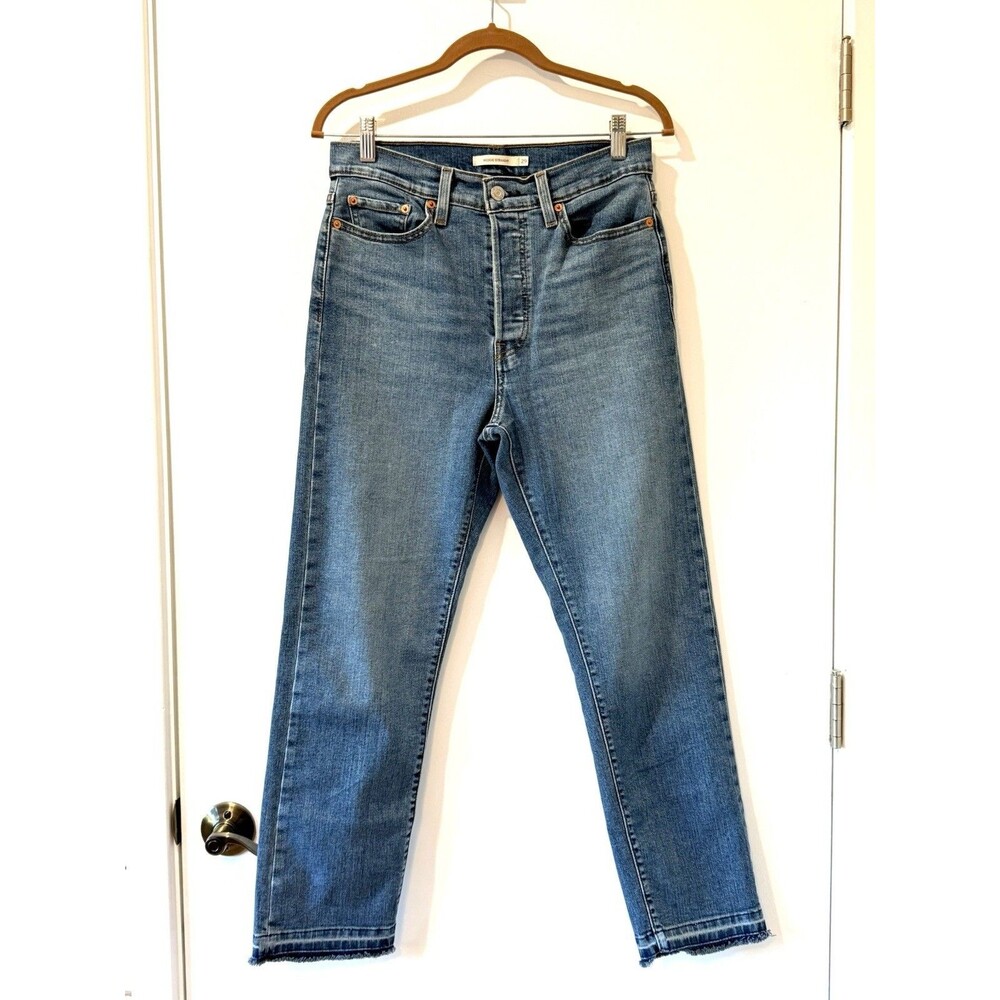 Levis Strauss Premium Jeans Womens Size 29 Wedgie Straight Mid Rise Denim Blue